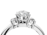 White gold Three-Stone Marquise Cut Diamond Solitaire with Prong Setting and Classic Band_55