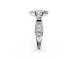 White gold Three-Stone Marquise Cut Diamond Twist Band with Prong Setting_75