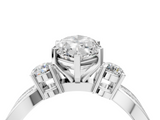 White gold Three-Stone Marquise Cut Diamond Twist Band with Prong Setting_77