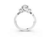 White gold Three-Stone Marquise Cut Diamond Twist Band with Prong Setting_80