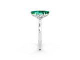 White gold Three-Stone Marquise Cut Emerald Ring with Pear  Side Stones in Four-Prong Setting_14