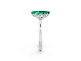 White gold Three-Stone Marquise Cut Emerald Ring with Pear  Side Stones in Four-Prong Setting_50