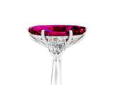 White gold Three-Stone Marquise Cut Garnet Ring with Pear  Side Stones in Four-Prong Setting_17
