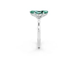 White gold Three-Stone Marquise Cut Green Sapphire Ring with Pear  Side Stones in Four-Prong Setting_14