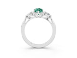 White gold Three-Stone Marquise Cut Green Sapphire Ring with Pear  Side Stones in Four-Prong Setting_15