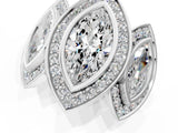 White gold Three-Stone Marquise Cut Halo Pavé Diamond Ring_8