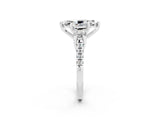White gold Three-Stone Marquise Cut Moissanite Pavé Band with Four-Prong Setting_2