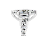 White gold Three-Stone Marquise Cut Moissanite Pavé Band with Four-Prong Setting_5