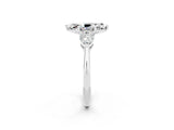 White gold Three-Stone Marquise Cut Moissanite Ring with Pear Side Stones and Four-Prong Setting_2