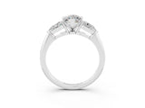 White gold Three-Stone Marquise Cut Moissanite Ring with Pear Side Stones and Four-Prong Setting_3