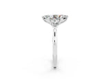 White gold Three-Stone Marquise Cut Moissanite Ring with Pear  Side Stones in Four-Prong Setting_14