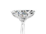 White gold Three-Stone Marquise Cut Moissanite Ring with Pear  Side Stones in Four-Prong Setting_53