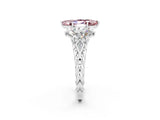White gold Three-Stone Marquise Cut Morganite Braided Band Ring with Four-Prong Setting_14