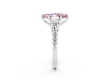 White gold Three-Stone Marquise Cut Morganite Pavé Band with Four-Prong Setting_2