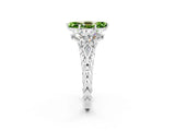 White gold Three-Stone Marquise Cut Peridot Braided Band Ring with Four-Prong Setting_14
