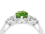 White gold Three-Stone Marquise Cut Peridot Ring with Pear  Side Stones in Four-Prong Setting_52