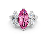 White gold Three-Stone Marquise Cut Pink Sapphire Braided Band Ring with Four-Prong Setting_36
