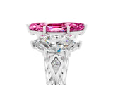 White gold Three-Stone Marquise Cut Pink Sapphire Braided Band Ring with Four-Prong Setting_41