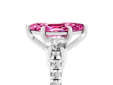 White gold Three-Stone Marquise Cut Pink Sapphire Pavé Band with Four-Prong Setting_29