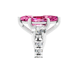 White gold Three-Stone Marquise Cut Pink Sapphire Pavé Band with Four-Prong Setting_40