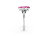 White gold Three-Stone Marquise Cut Pink Sapphire Ring with Pavé Band and Prong Setting_38