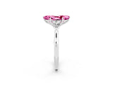 White gold Three-Stone Marquise Cut Pink Sapphire Ring with Pear  Side Stones in Four-Prong Setting_14
