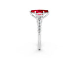 White gold Three-Stone Marquise Cut Ruby Pavé Band with Four-Prong Setting_2