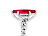 White gold Three-Stone Marquise Cut Ruby Pavé Band with Four-Prong Setting_5