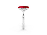 White gold Three-Stone Marquise Cut Ruby Ring with Pear  Side Stones in Four-Prong Setting_50