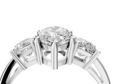 White gold Three-Stone Marquise Cut Solitaire Ring with Prong Setting_7