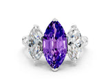 White gold Three-Stone Marquise Cut Tanzanite Braided Band Ring with Four-Prong Setting_12