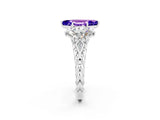 White gold Three-Stone Marquise Cut Tanzanite Braided Band Ring with Four-Prong Setting_14