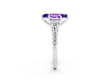 White gold Three-Stone Marquise Cut Tanzanite Pavé Band with Four-Prong Setting_2
