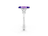 White gold Three-Stone Marquise Cut Tanzanite Ring with Pear Side Stones and Four-Prong Setting_2