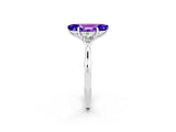 White gold Three-Stone Marquise Cut Tanzanite Ring with Pear  Side Stones in Four-Prong Setting_14