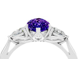 White gold Three-Stone Marquise Cut Tanzanite Ring with Pear  Side Stones in Four-Prong Setting_16