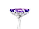 White gold Three-Stone Marquise Cut Tanzanite Ring with Pear  Side Stones in Four-Prong Setting_17