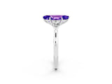White gold Three-Stone Marquise Cut Tanzanite Ring with Pear  Side Stones in Four-Prong Setting_50