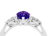 White gold Three-Stone Marquise Cut Tanzanite Ring with Pear  Side Stones in Four-Prong Setting_52