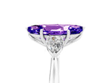White gold Three-Stone Marquise Cut Tanzanite Ring with Pear  Side Stones in Four-Prong Setting_53