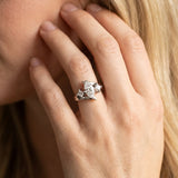 White gold Three-Stone Marquise Cut Tension Band Ring with Four-Prong Setting_8
