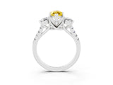 White gold Three-Stone Marquise Cut Yellow Sapphire Pavé Band with Four-Prong Setting_27