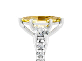 White gold Three-Stone Marquise Cut Yellow Sapphire Pavé Band with Four-Prong Setting_29