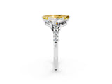 White gold Three-Stone Marquise Cut Yellow Sapphire Ring with Pavé Band and Prong Setting_38