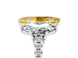 White gold Three-Stone Marquise Cut Yellow Sapphire Ring with Pavé Band and Prong Setting_41