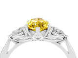 White gold Three-Stone Marquise Cut Yellow Sapphire Ring with Pear  Side Stones in Four-Prong Setting_16