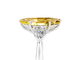 White gold Three-Stone Marquise Cut Yellow Sapphire Ring with Pear  Side Stones in Four-Prong Setting_17