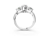 White gold Three-Stone Marquise Diamond Channel Set Engagement Ring with Prong Setting_18
