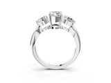 White gold Three-Stone Marquise Diamond Channel Set Engagement Ring with Prong Setting_6