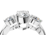 White gold Three-Stone Marquise Diamond Channel Set Engagement Ring with Prong Setting_7